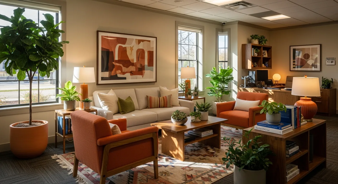 Warm and welcoming psychiatric office in Texas
